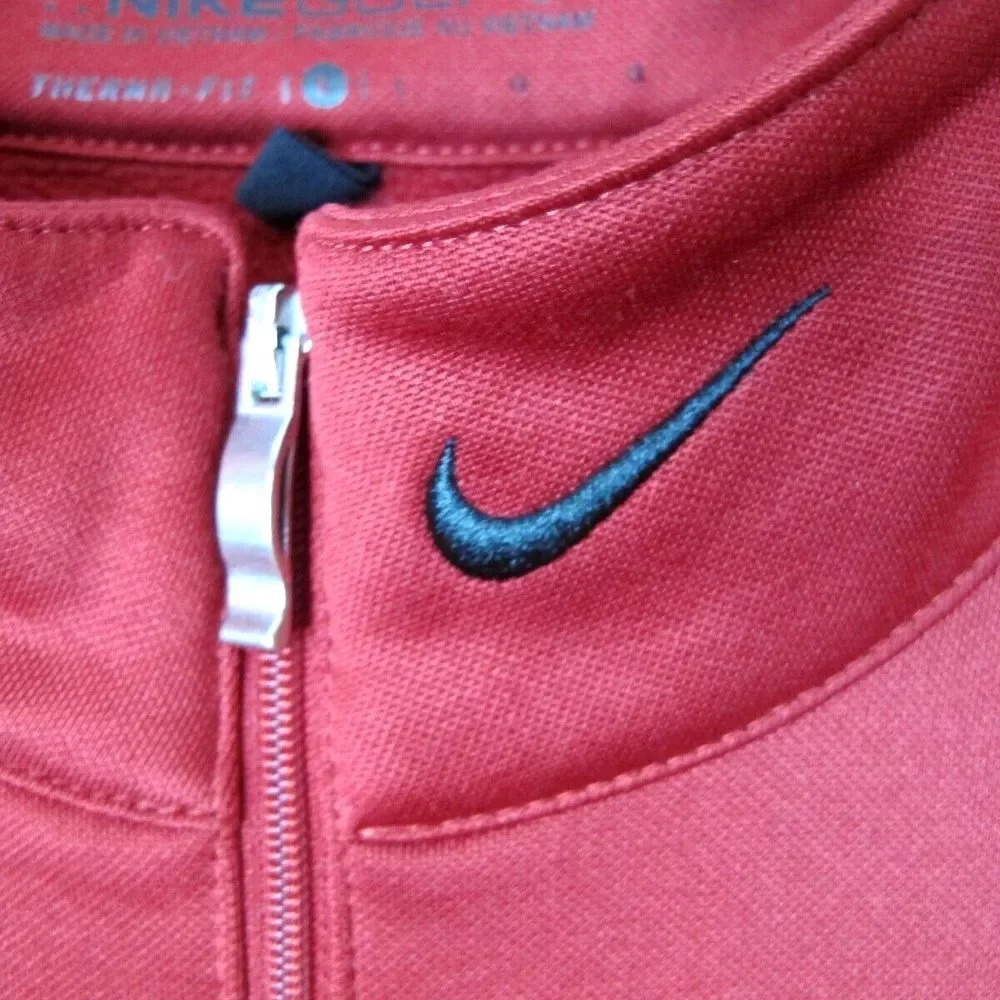 Nike Therma Fit Golf 1/4 Zip Pullover Men's Long Sleeve Red Black‎ Stretch